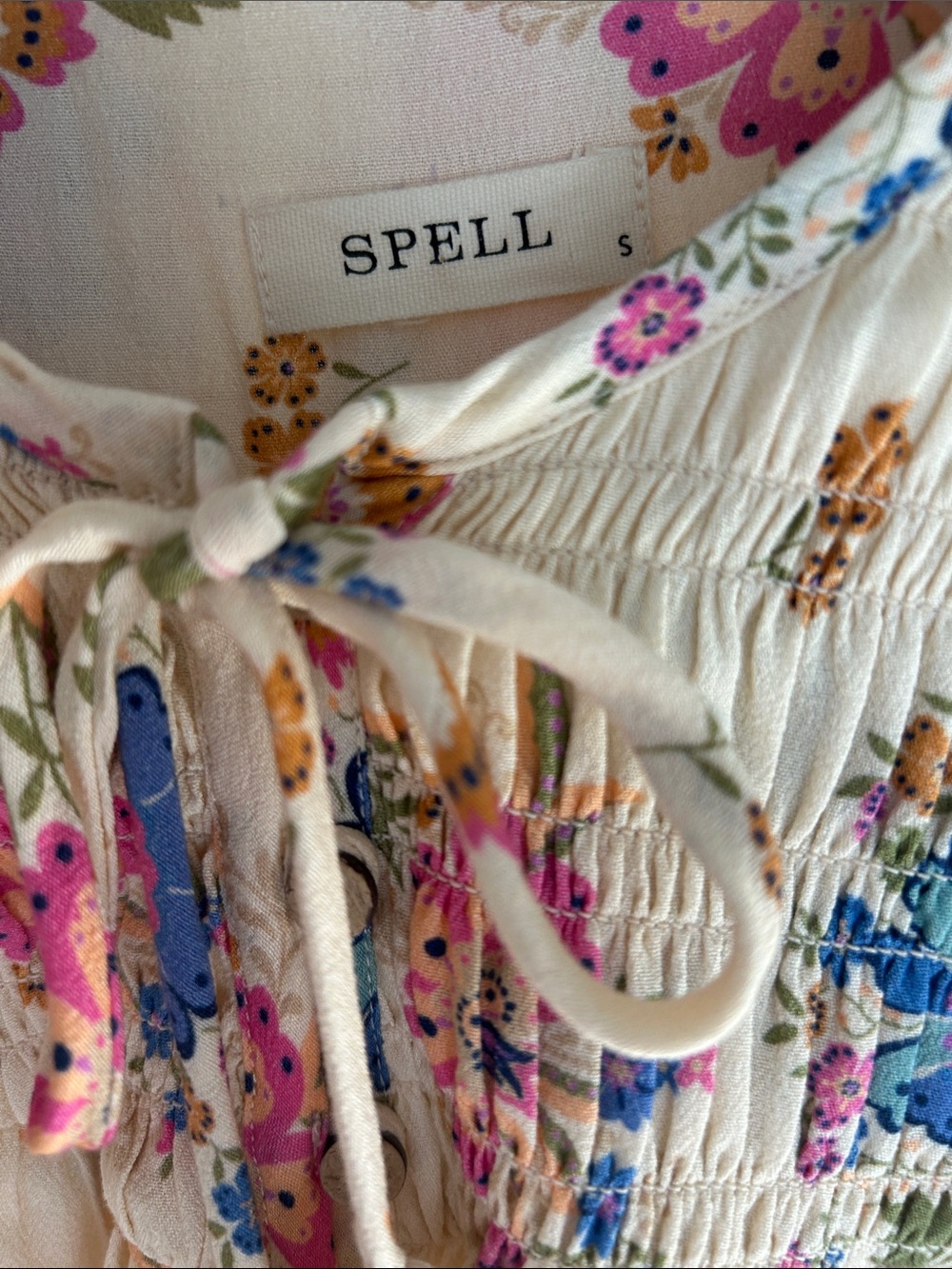 Spell Cream Floral Ruffle Romper - Picture 2 of 3